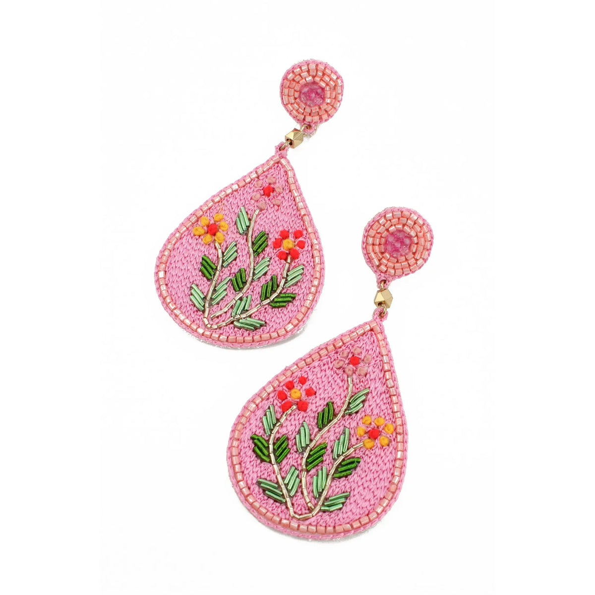*NEW* Pink Floral Teardrop Earrings