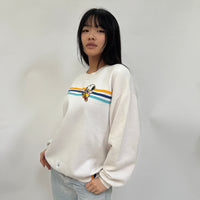 Useless White Stripe Snoopy Patch Sweatshirt