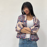 *LANDED!* Della Print Jacket Blue & Pink