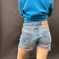 *NEW* Zig Zag Levi's Cut Offs with Useless Chain Stitch