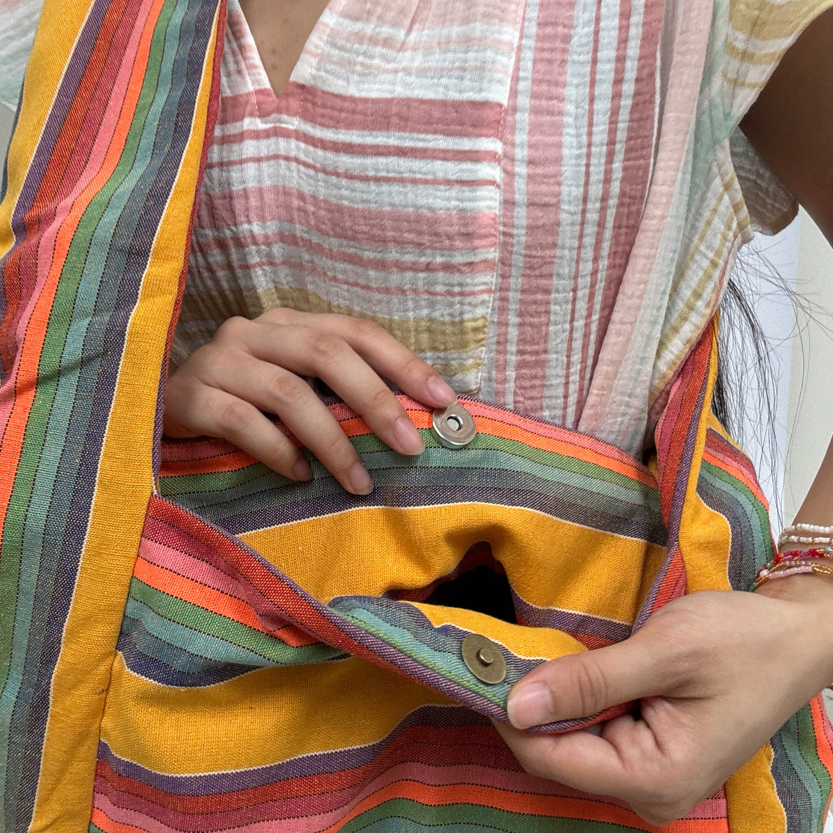 *NEW* Stripe Sling Bag Yellow