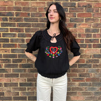 Pink City Prints black blouse