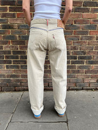 Useless Pale Beige Levi's with Zig Zag Stitching