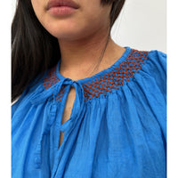 *NEW STYLE*Embroidered Cap Sleeve Top Cobalt