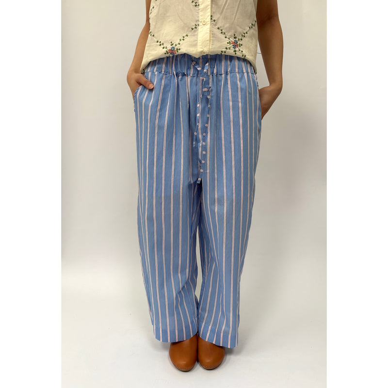 *NEW* Cotton Stripe  PJ-Style Pants Blue
