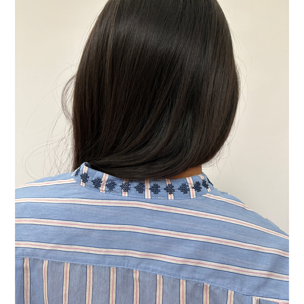 *NEW* Cotton Stripe Embroidered Shirt Blue