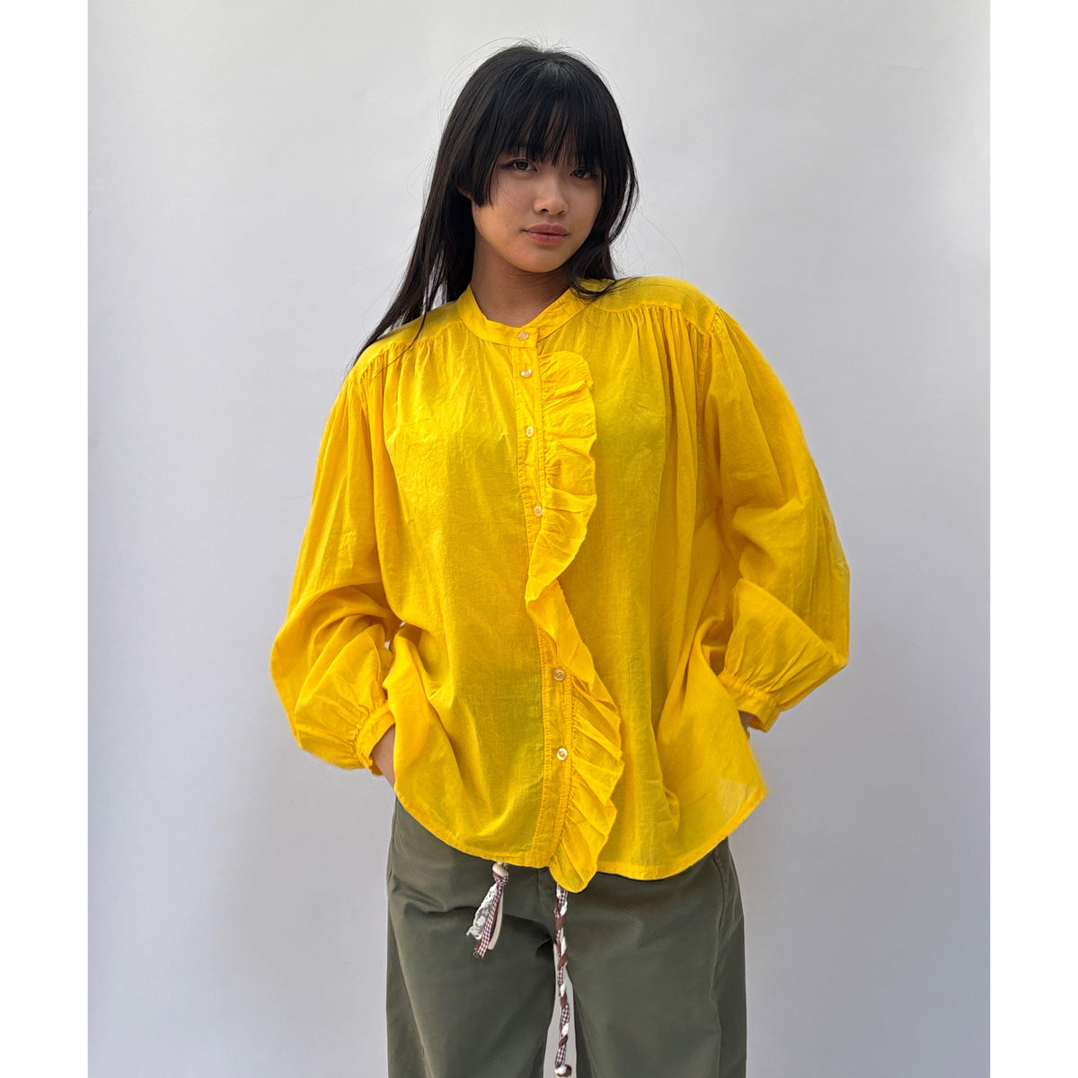 *NEW COLOUR* Lightweight Ruffle Shirt Primrose