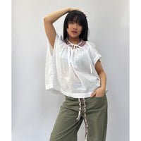 *NEW STYLE* Embroidered Cap Sleeve Top White
