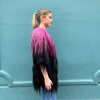 Lou Andrea Pink and Black Fur Coat