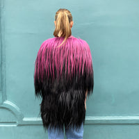 Lou Andrea Pink and Black Fur Coat