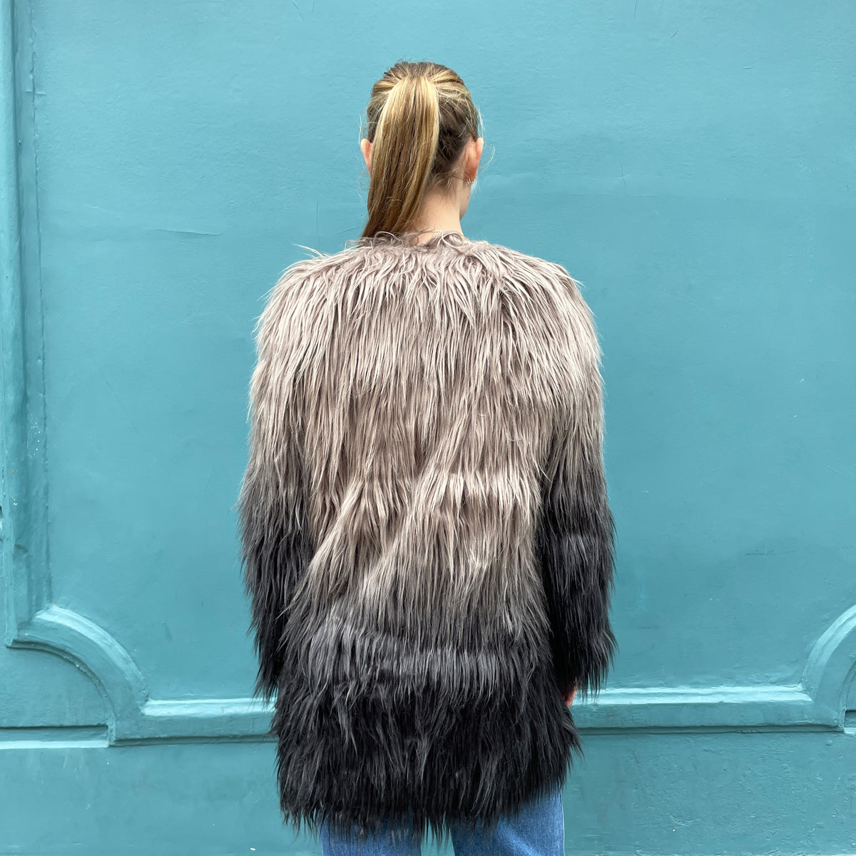 Unreal Fur Grey Ombre Coat