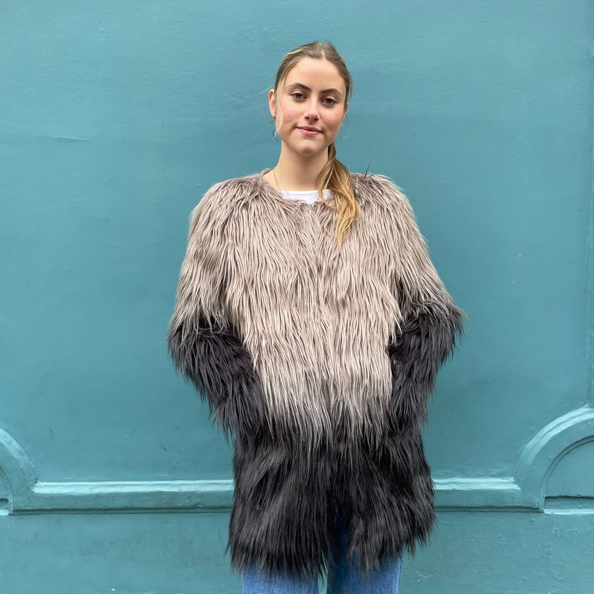 Unreal Fur Grey Ombre Coat
