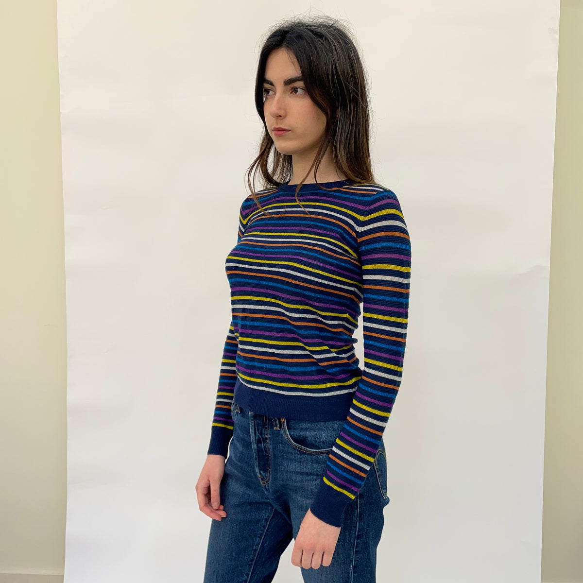 Metallic Stripe Knit Jumper