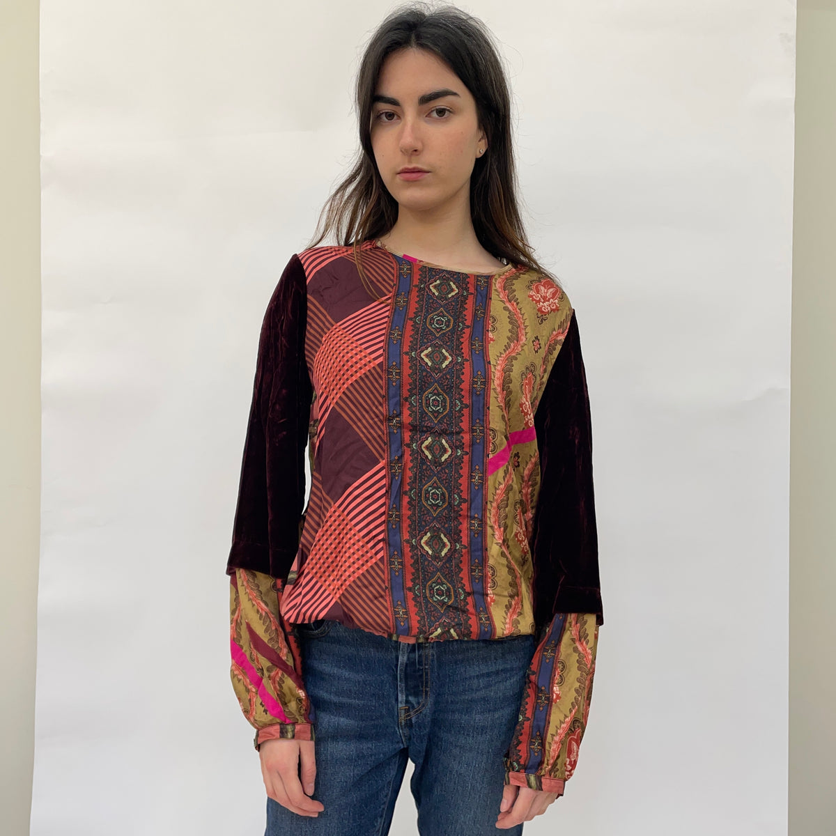 Pierre-Louis Mascia Silk and Velvet Blouse