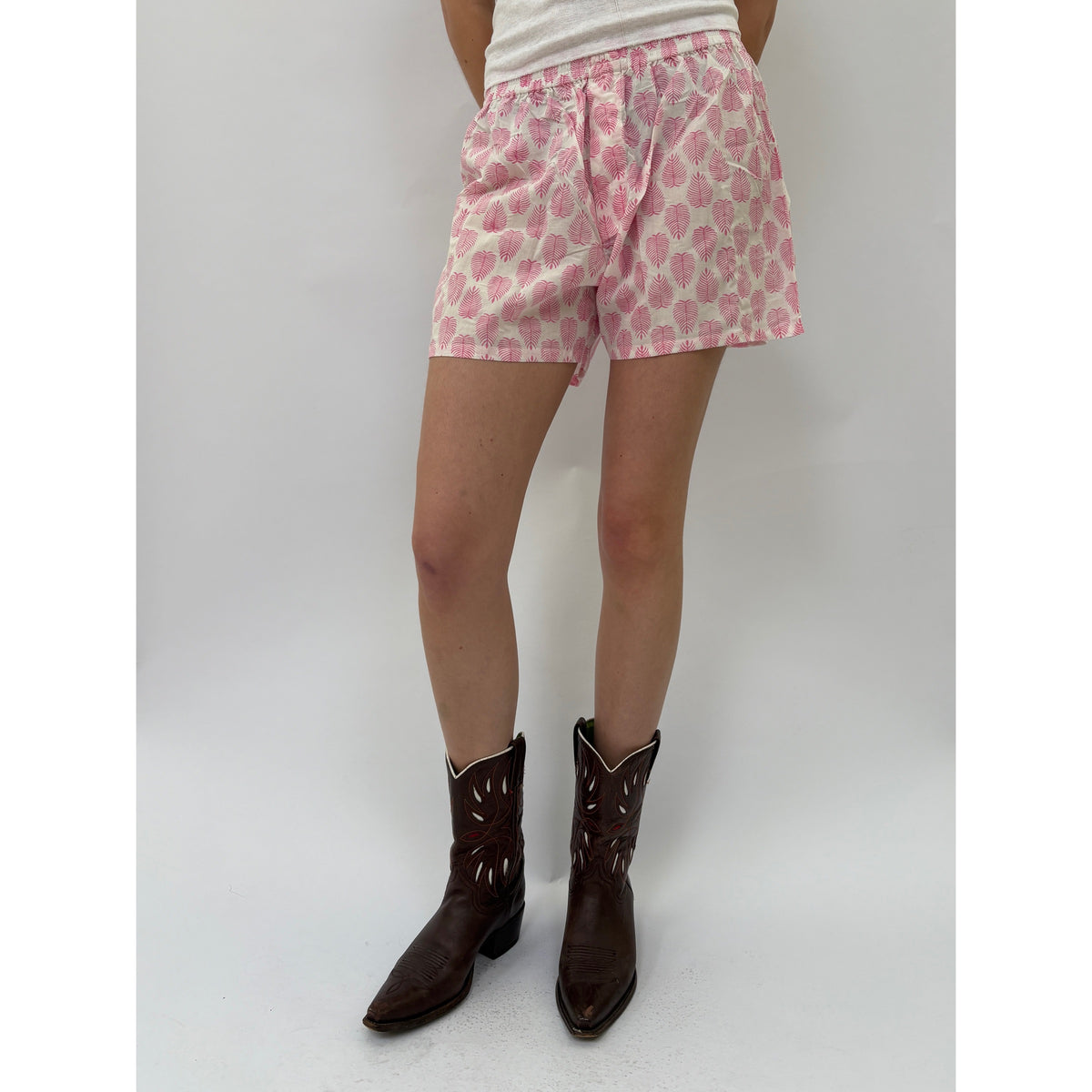 *NEW* Woodblock Print Shorts Pink