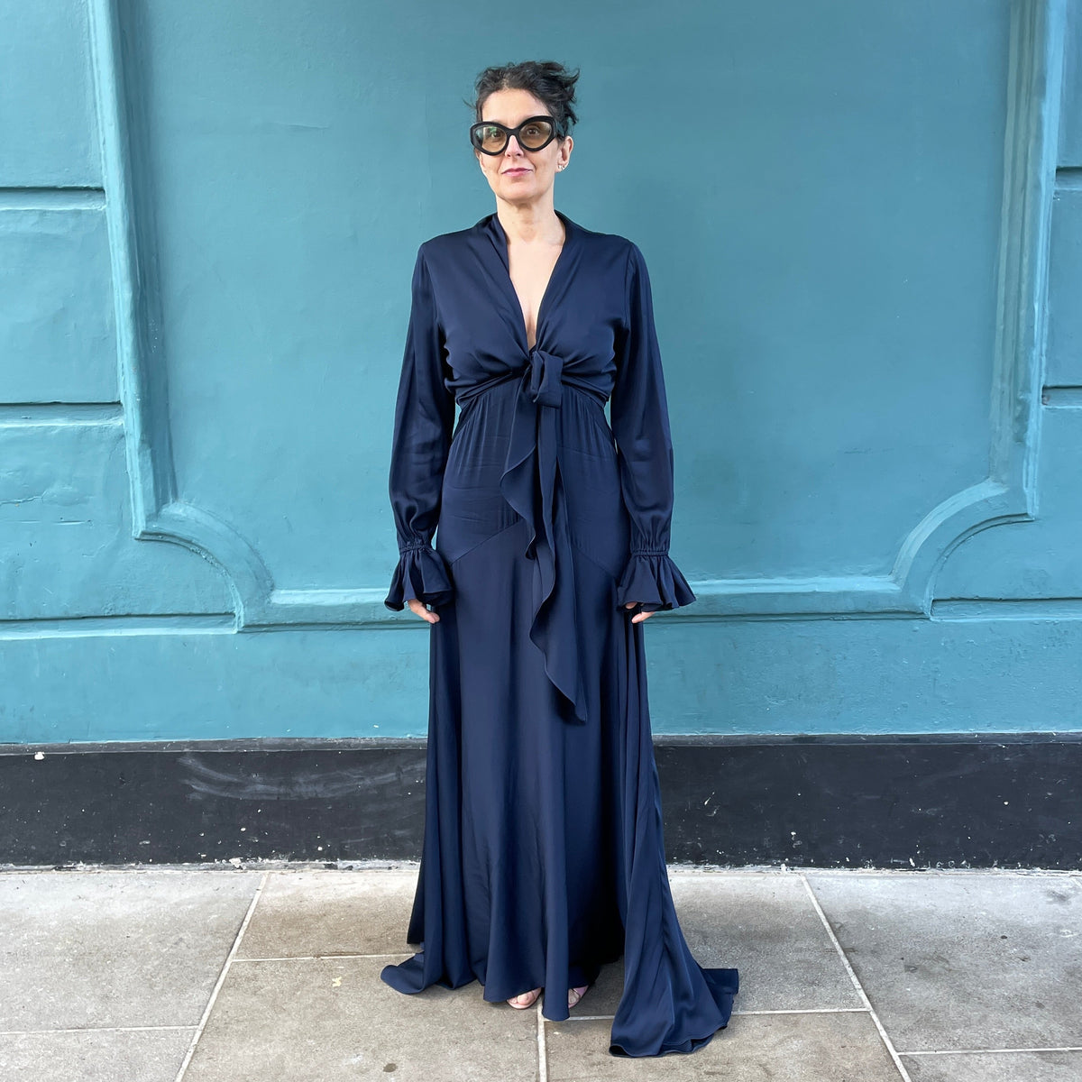 Silk95 Mar A Lago Evening Dress Navy