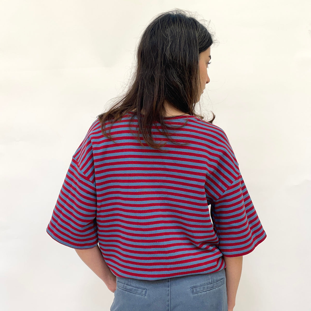 Red/Blue Stripe Boxy T