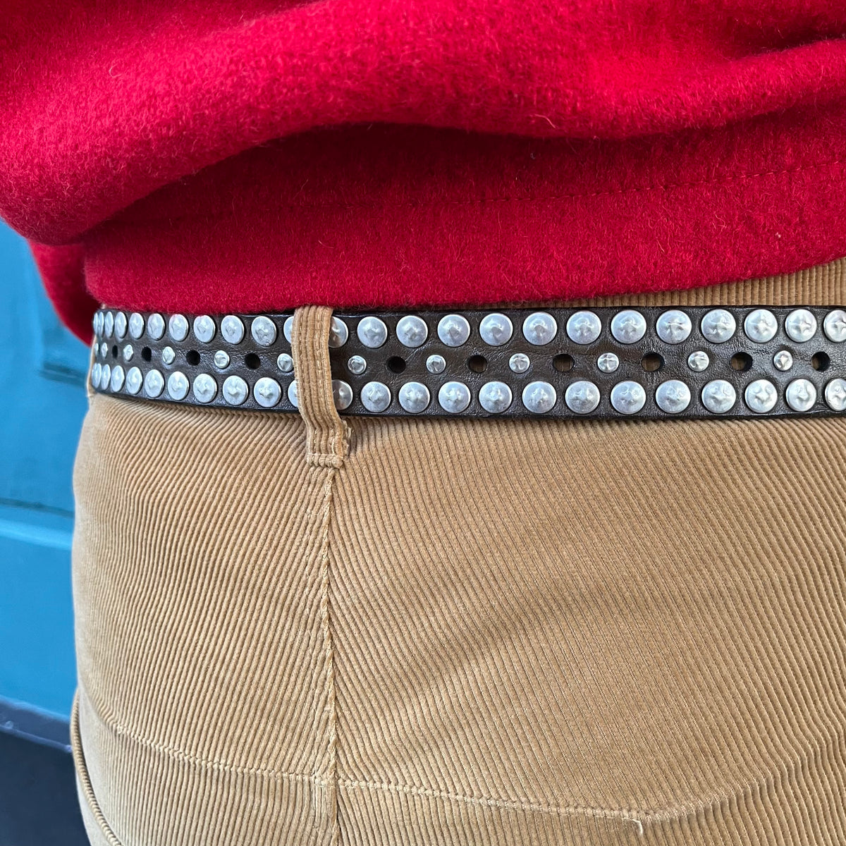 *NEW* Campomaggi Dark Brown Silver Studded Belt