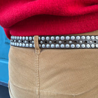 *NEW* Campomaggi Dark Brown Silver Studded Belt