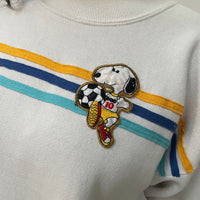 Useless White Stripe Snoopy Patch Sweatshirt