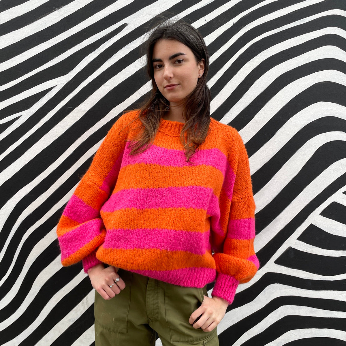 *NEW* Orange/Fuchsia Stripe Jumper