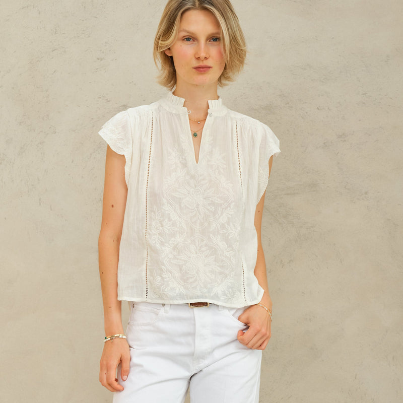 *LANDED!* Lila Embroidered Top