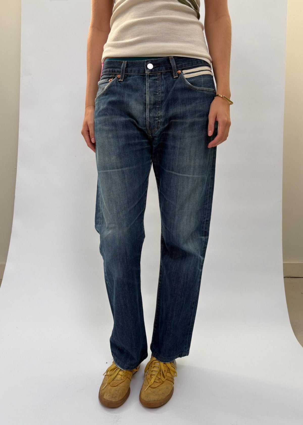077. Levi's 501s White Tape