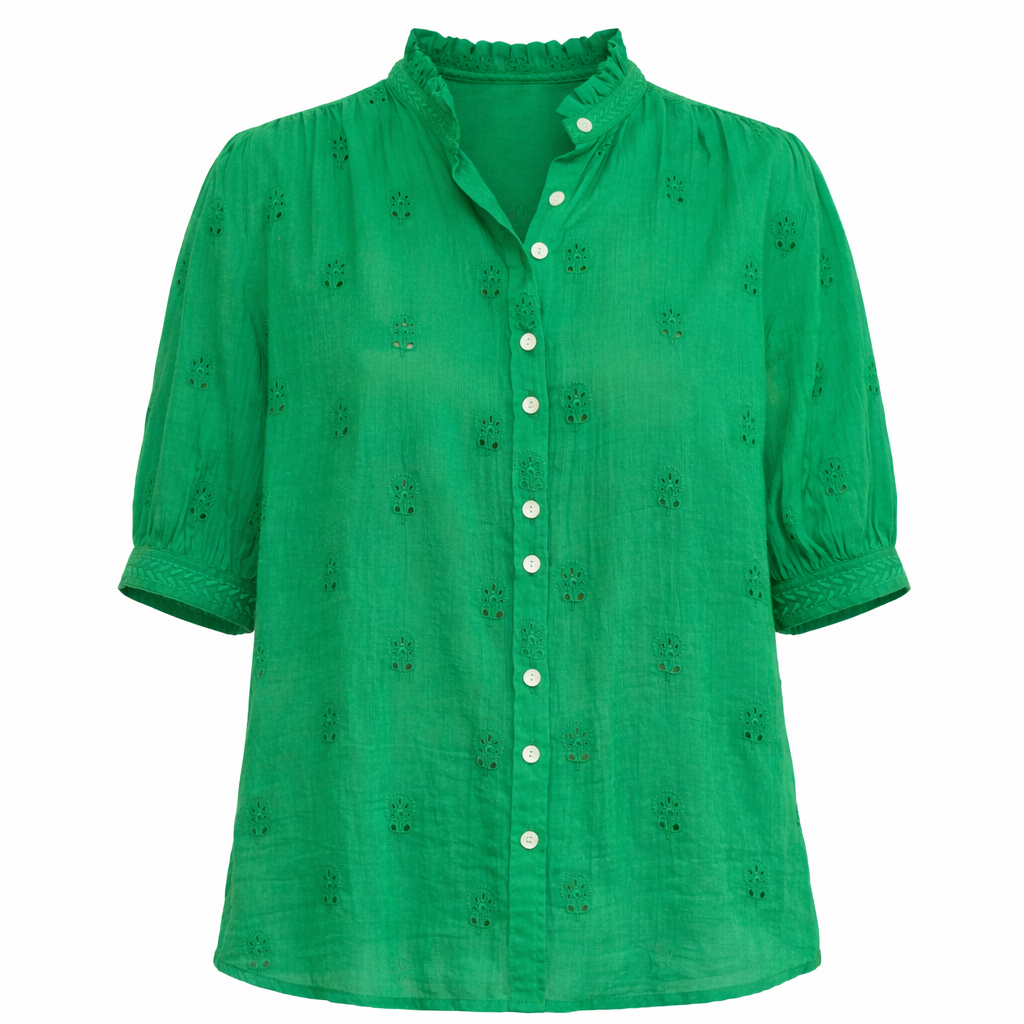 *PRE ORDER* Frani Embroidered Top Green
