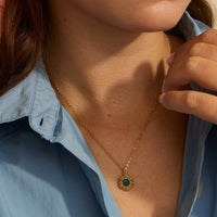 Maine Blue Jade Flower Necklace