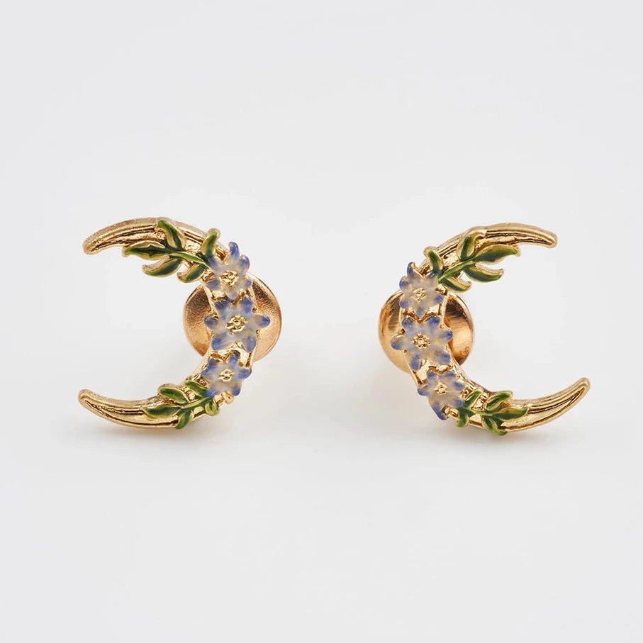 Nightshade Moon Gold Stud Earrings
