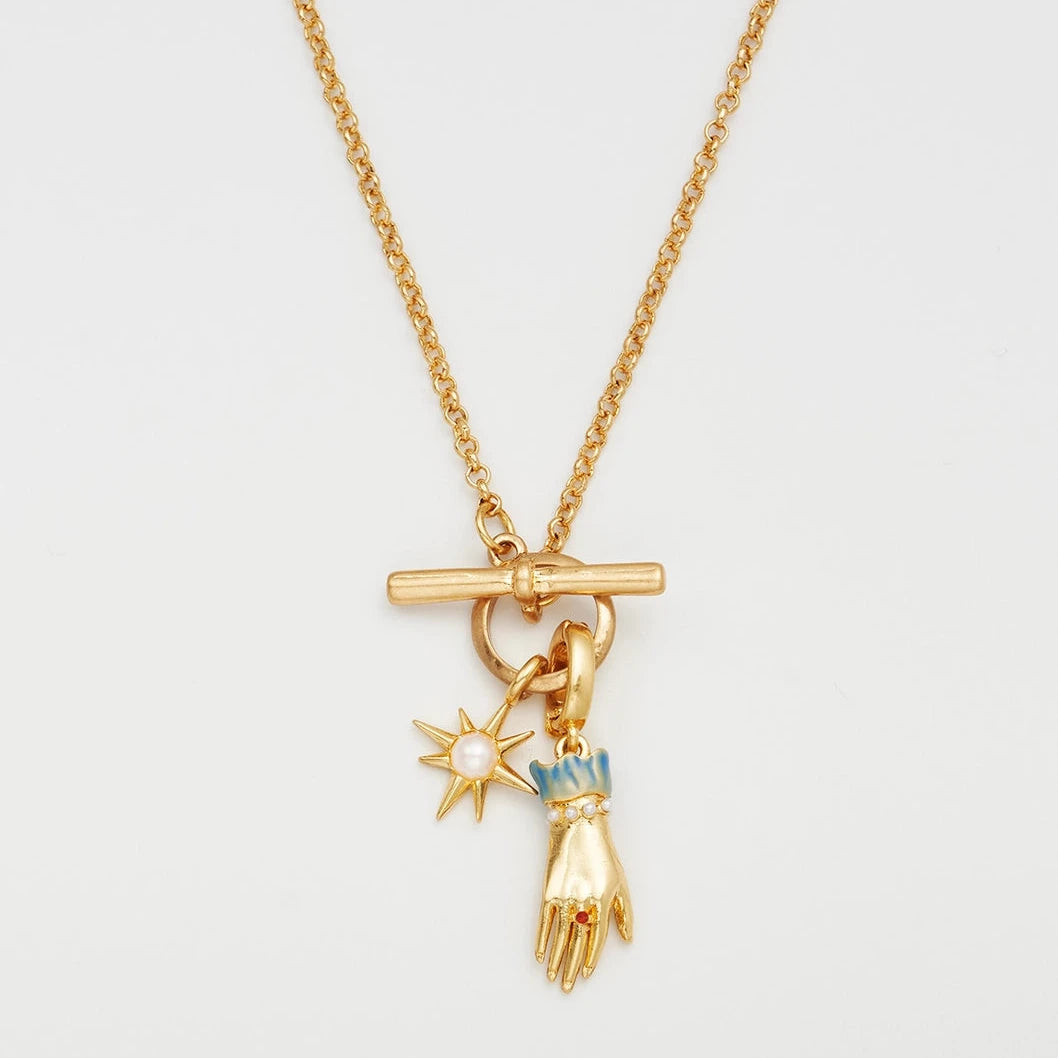 Palm of Your Hand Pearl Toggle Necklace