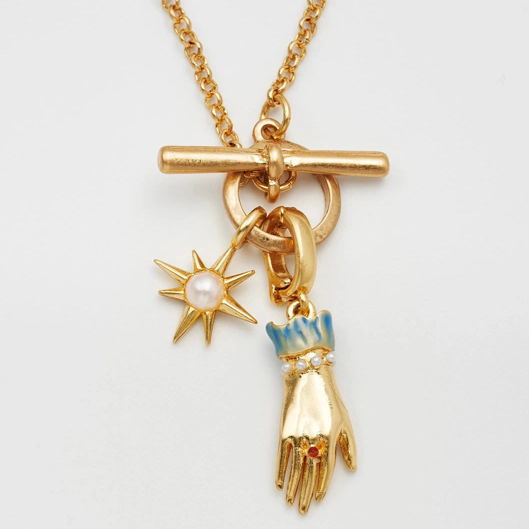 Palm of Your Hand Pearl Toggle Necklace