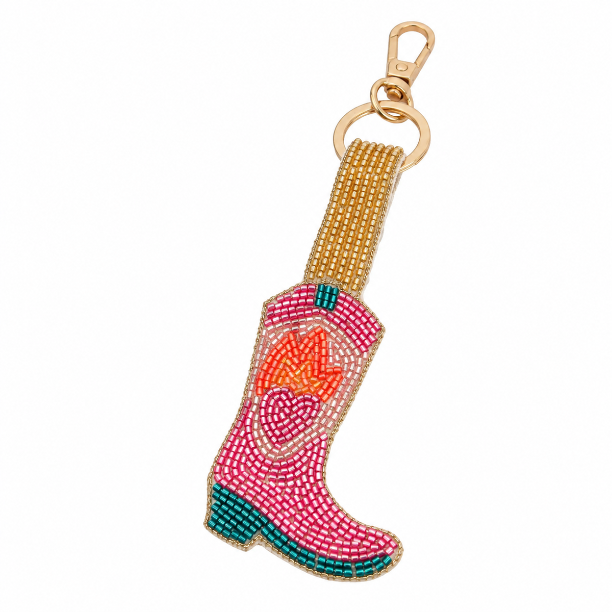 Pink Cowgirl Boot Keyring/Bag Charm