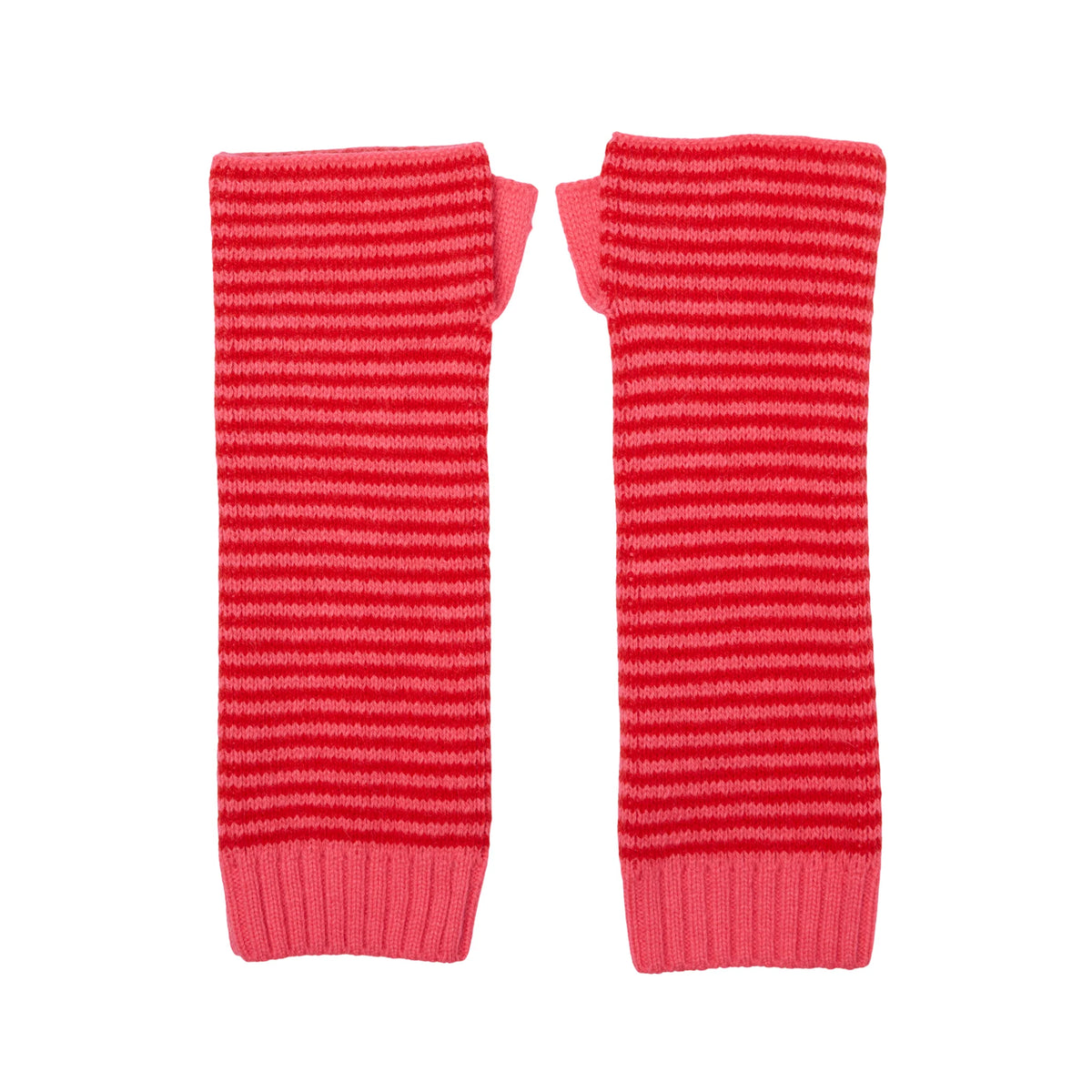 *NEW* Cashmere Wrist Warmers Pink and Red Stripe