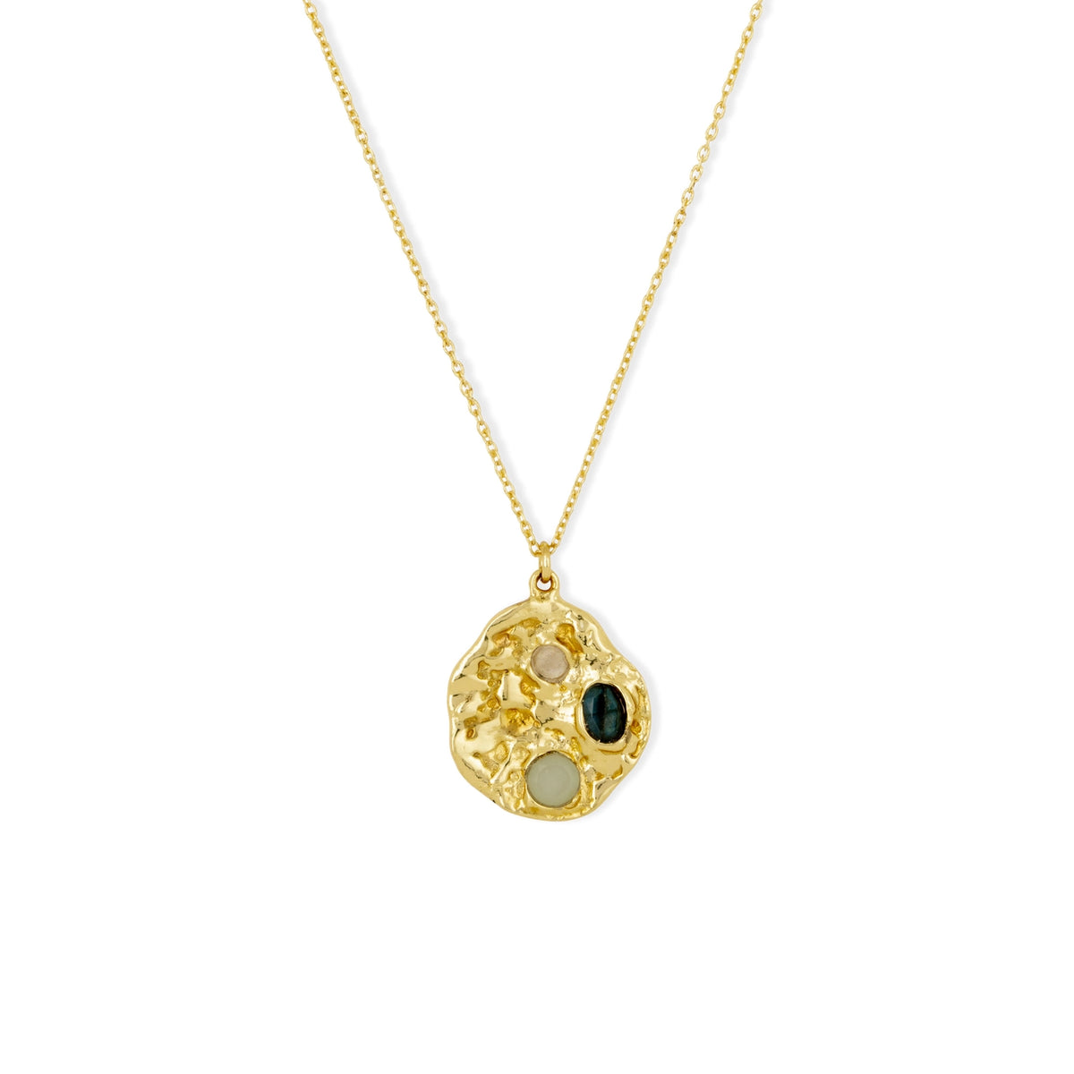Rhode Gemstone Coin Necklace