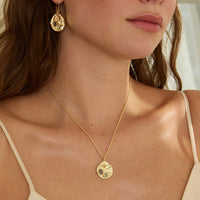 Rhode Gemstone Coin Necklace