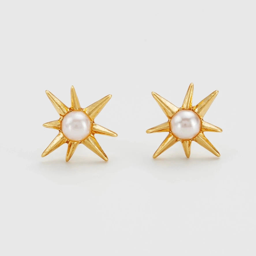 Star Pearl Stud Earrings