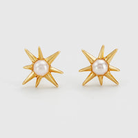 Star Pearl Stud Earrings
