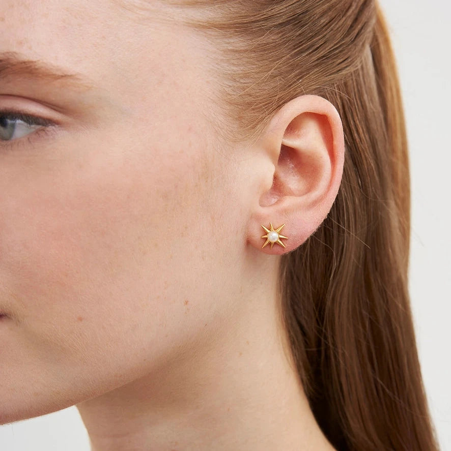Star Pearl Stud Earrings