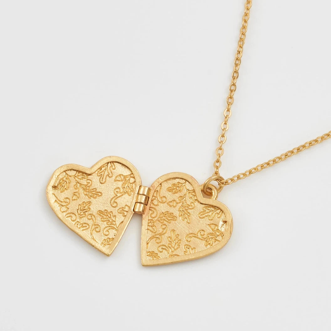 Swallow Heart Locket Chain Necklace
