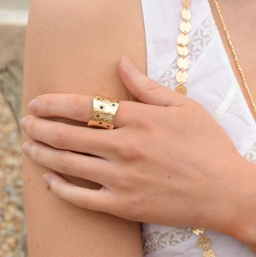 Multi Gem Studded Ring