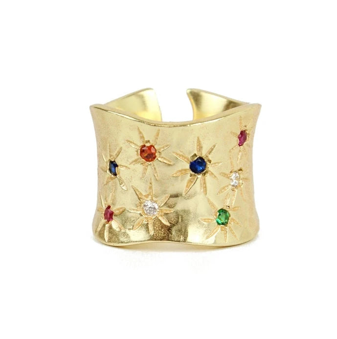 Multi Gem Studded Ring