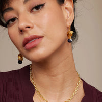 Winona Navy Sunstone Earrings