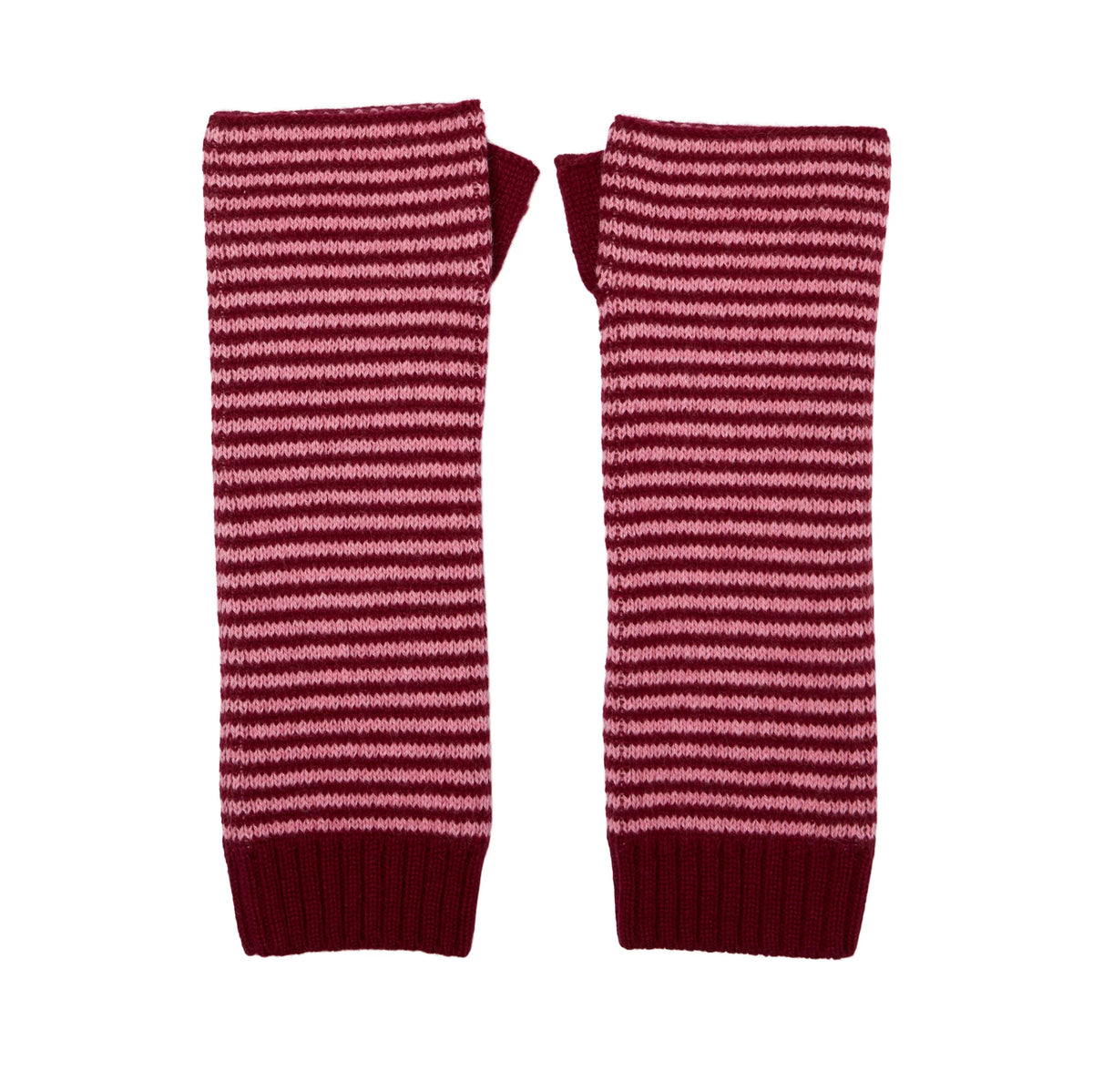 *NEW* Cashmere Wrist Warmers Dusty Pink and Plum Stripe