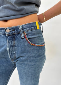 081. Zig Zag Stitch Levi's with Bandana Patch