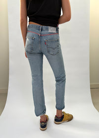 088. Zig Zag Stitch Levi's with Bandana Patch Pink