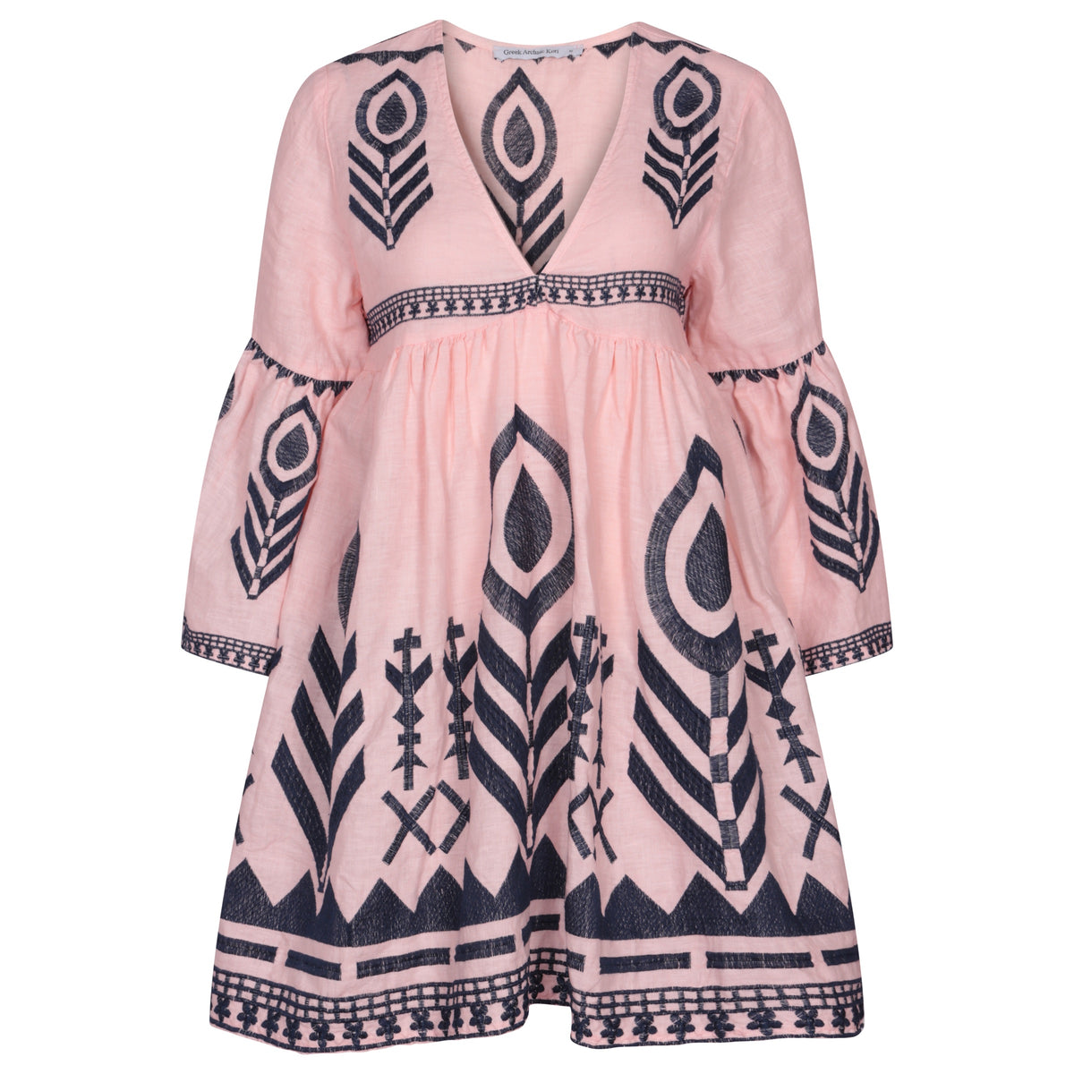 Kori Greek Style Mini Dress Pink/Blue