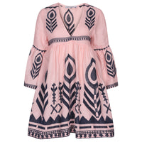 Kori Greek Style Mini Dress Pink/Blue