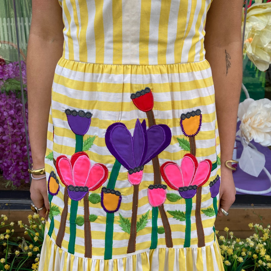 Anouk Grewal Yellow Stripe Dress