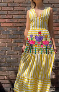 Anouk Grewal Yellow Stripe Dress